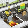 Kitchen Stainless Steel Sink Drain Rack Sponge Storage Faucet Holder Soap Drainer Towel Rack Shelf Organizer Kitchen Accessories 3