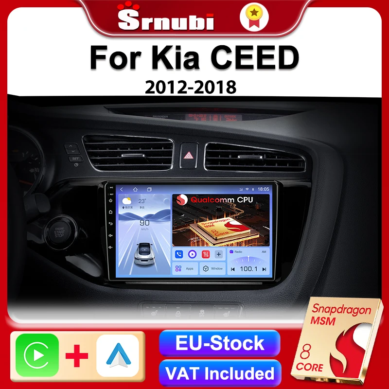Srnubi 2Din Carplay Radio de coche para Kia CEED 2012- 2018 reproductor de vídeo Multimedia Android Qualcomm 8 Core navegación DVD estéreo 1