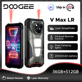 DOOGEE V Max LR 5G Telefono robusto 36GB 512GB 6.78'' 120Hz 20500mAh Telemetro laser Luce da campeggio Dimensity 7300 200MP WiFi6E NFC
