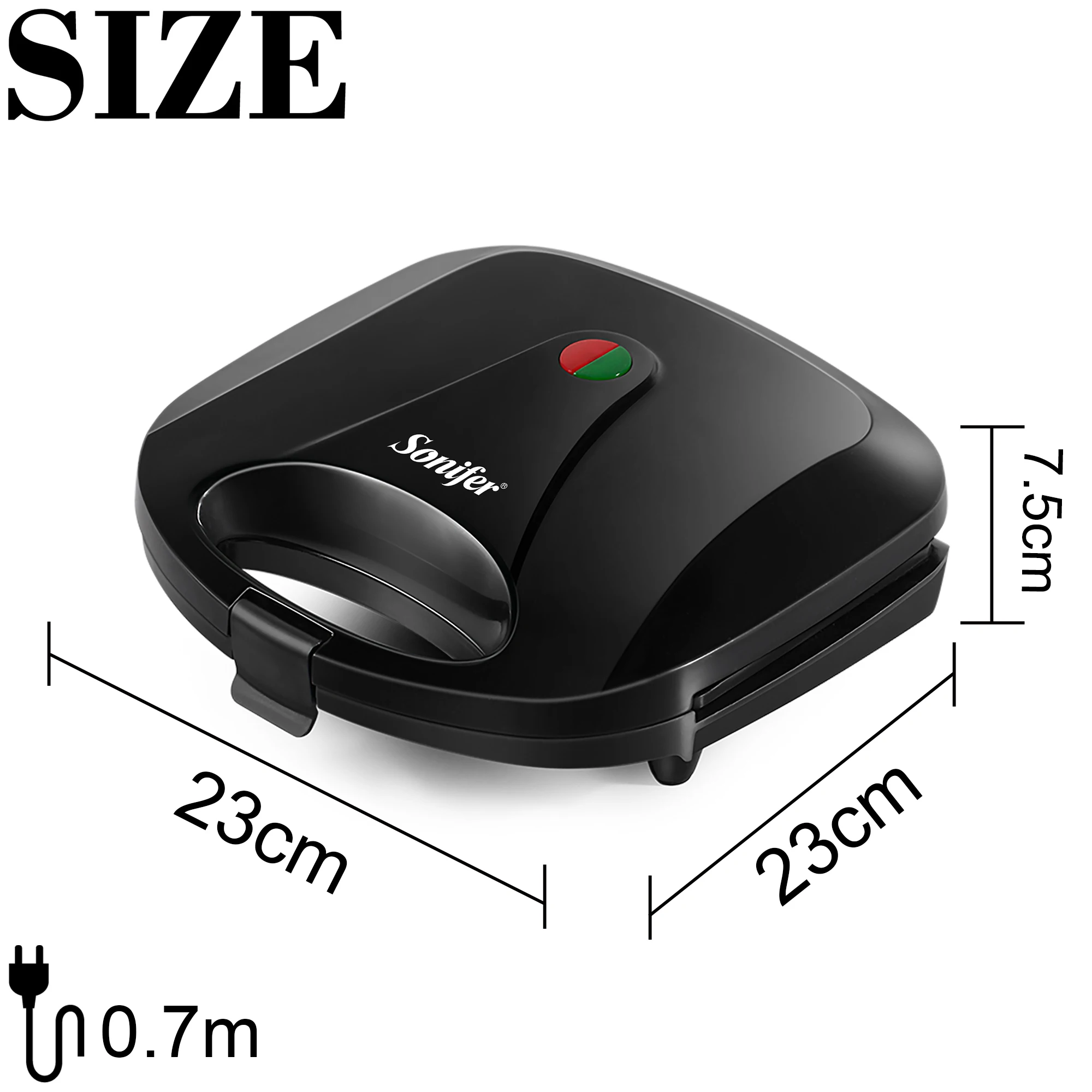 Electric Waffle Maker Panini 750W Sandwich Maker Cooking Kitchen Appliances Breakfast Waffles Machine Non-stick Iron Pan Sonifer Sandwich Maker