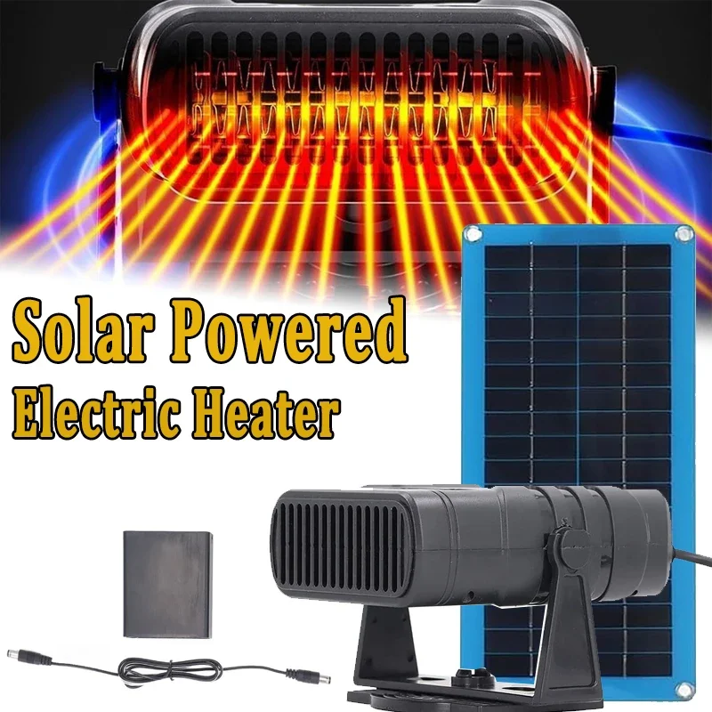 Solar Electric Heater for Winter Protable Outdoor Camping Car Pets Stove Warmer Drying and Heating 12V 20W 30W Solar Power Panel