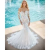Long Sleeve Lace Wedding Dresses for Bride Sweetheart Mermaid Bridal Gown for Women Customized 1