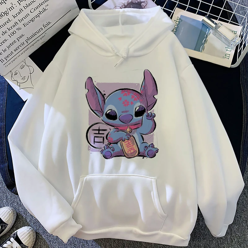 thumbnail image 1 of Disney-Sudadera con capucha de Lilo Stitch para hombre y mujer, ropa de calle con estampado de Anime Kawaii, de Manga corta, 1 of 5