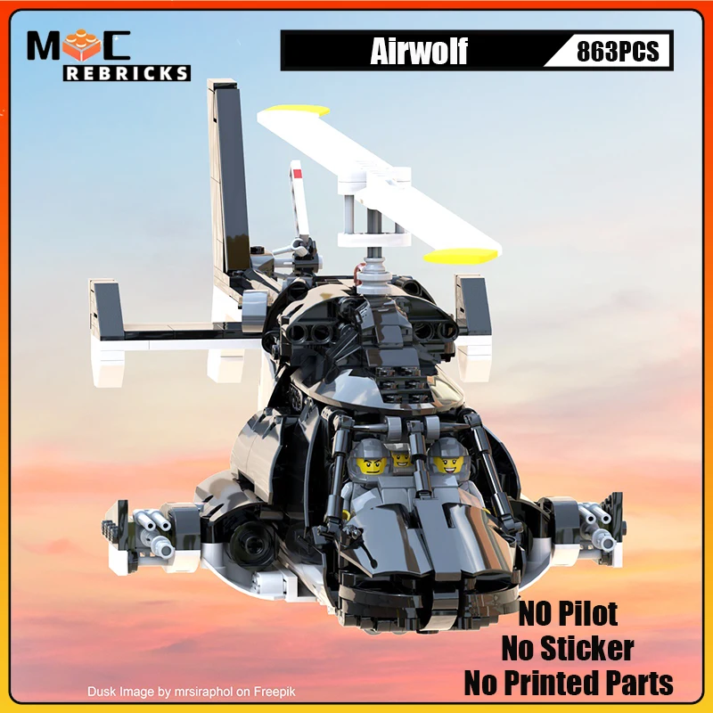 MOCScienceFictioTVSeriesAirwolfHelicopter125ScaleModel
