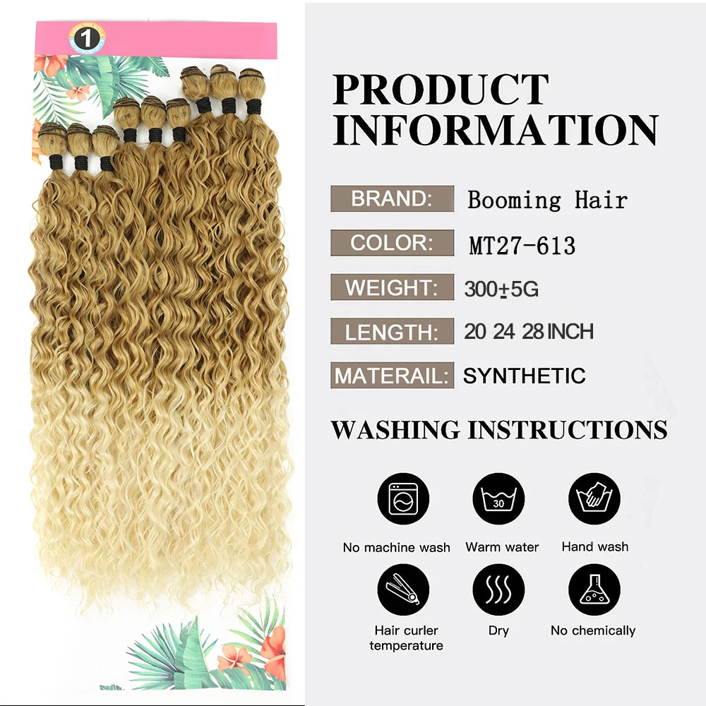 Synthetic Hair Bundles Curly Hair Extensions for Women 9PCS/Set Long Weave Heat Resistant Fibers Weaving For Woman hair extensions