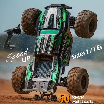 2024 RC Car High Speed Carbon Brush Full Scale Off-Road Truck With LED 1/16 Wheel  Remote Control Drift Racing Rock Tracked Car