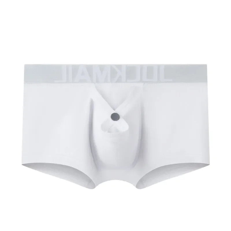 Calzoncillos Boxer deportivos para hombre, ropa interior Sexy de cintura baja con anillo interior, pantalones cortos deportivos informales para Club, calzoncillos Boxer transpirables de algodón