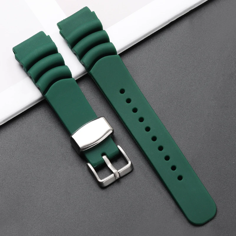 Silicone Sport Waterproof Watch Band - Unisex Replacement Strap 20mm/22mm