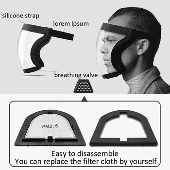 Maschera protettiva a pieno facciale maschera trasparente per la testa occhi copertura di sicurezza occhiali visiere per schermo occhiali antiappannamento antipolvere a prova di vento