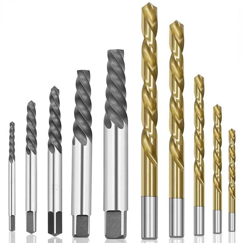 

Набор бит для левой дрели из кобальта, комплект из 10 направляющих для удаления сломанных болтов и поврежденных винтов