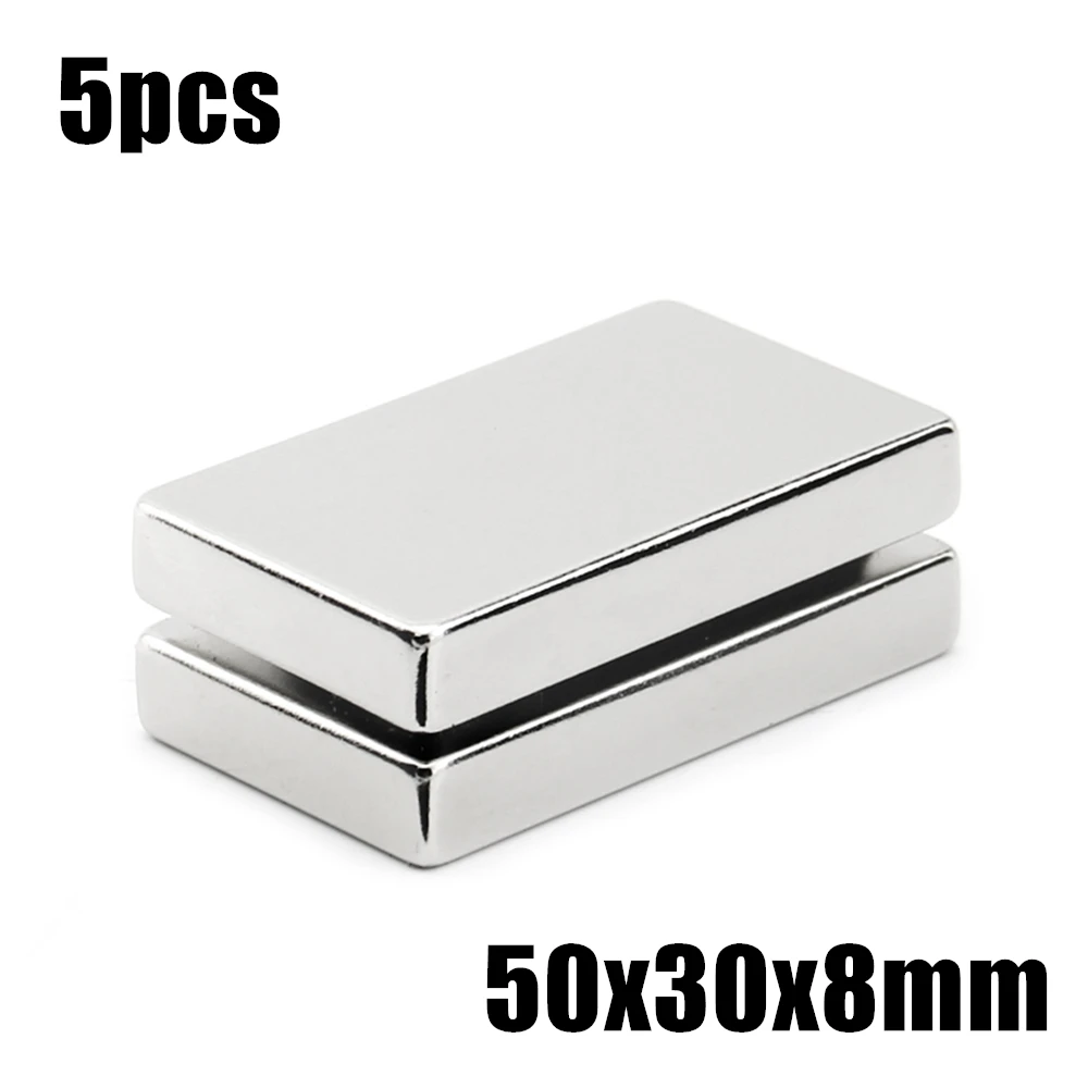 

5pcs 50x30x8mm Super Powerful Strong Rare Earth Block NdFeB Magnet Neodymium N35 Magnets 50*30*8mm