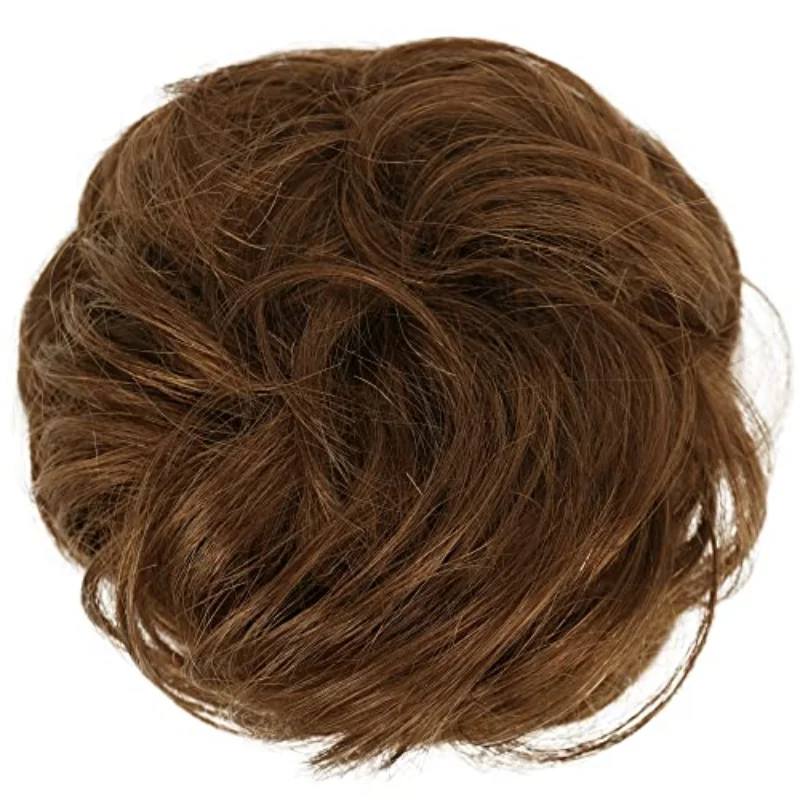 Messy Round Bun Elastic Ponytail Extended Curls Bun Hair Slices For Daughter Donut Hair Slices