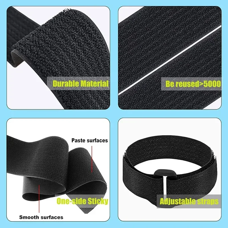 thumbnail image 2 of PATIKIL Hook And Loop Straps 1.2in X 16Ft With 20pcs Plastic Buckle Fastening Cinch Straps Reusable Nylon Securing Cord Ties For Storage Organization Black In The Cable Zip Ties Department At 2 of 12