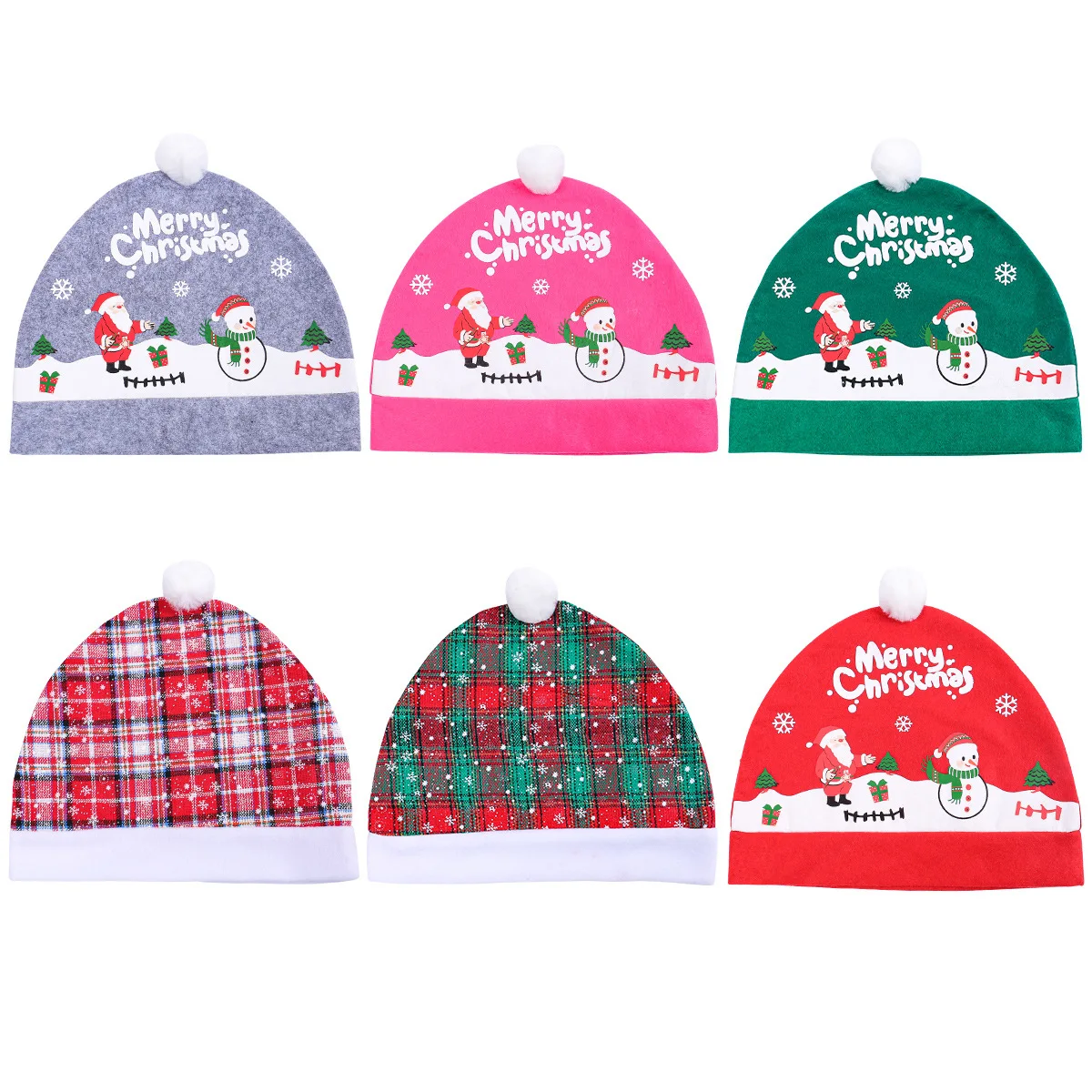 Christmas Car Chair Cover Holiday Car Back Chair Christmas Hat Ornament Seat Headrest Cover New Year Gifts