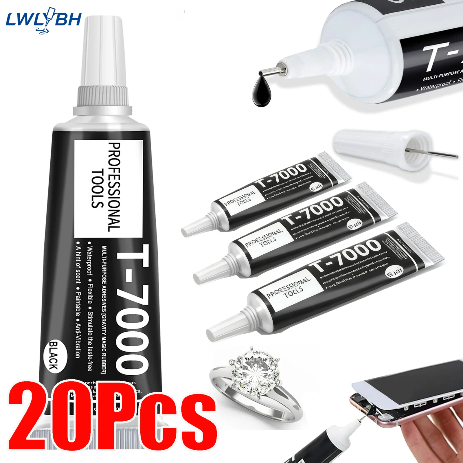 Waterproof Black Glue for Screen Repair & Jewelry Crafts - Super Strong Multipurpose Adhesive