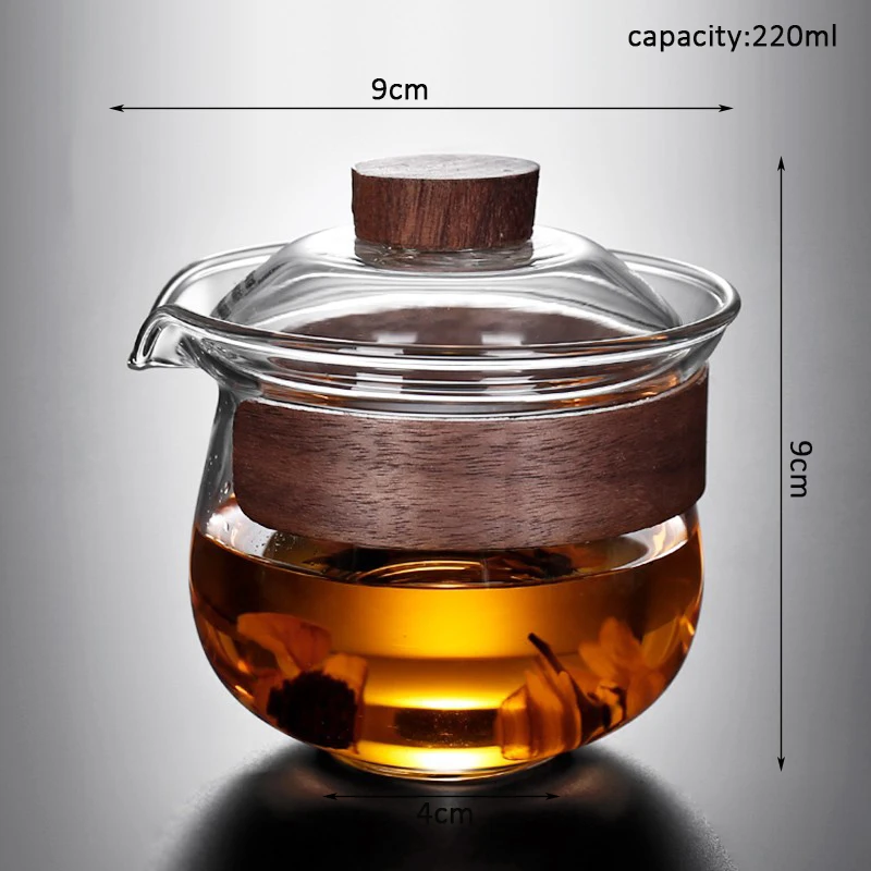 Glass Gaiwan Single Tea Bowl Large Kungfu Tea Set Heat-resistant Tureen for Puer Thickened