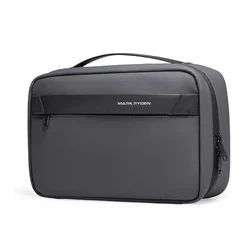 Men's Waterproof Travel Toiletry Bag - Dry/Wet Separation Fitness & Makeup Storage, Black (Graphite Grey)