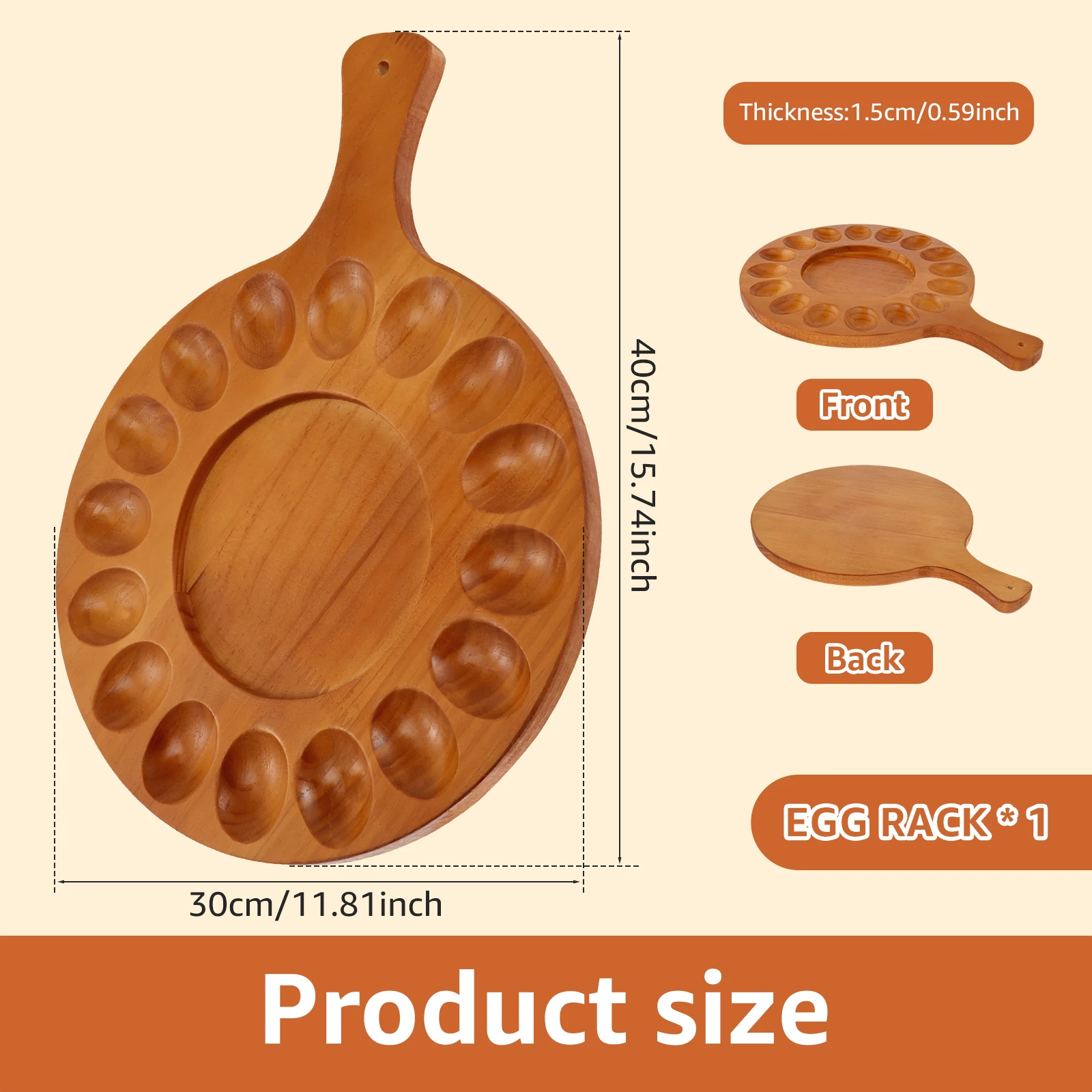 1/2Pcs Egg Tray 6/16 Hole Wood Egg Holder Space Saving Egg Plate Household Egg Storage Rack Accessories for Kitchen Refrigerator 3