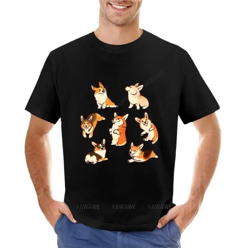 

Jolly corgis in green T-Shirt anime clothes heavyweight t shirts men t shirt man t-shirt cotton crew neck tshirt