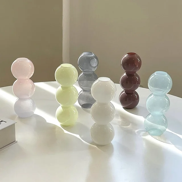 Stacked bubble stem vase