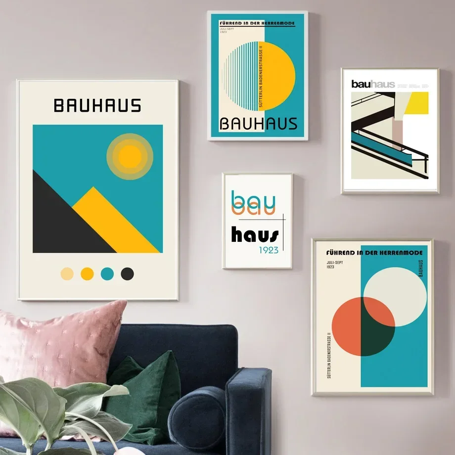 

Абстрактная Пирамида Bauhaus солнце круг гало Холст Современные художественные плакаты принты настенные украшения домашние картины для гостиной