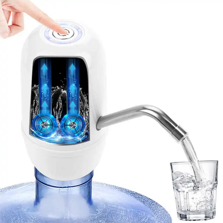 Ymiko Dispensador de Agua Bomba automática de Agua Potable Carga USB portátil con Control de Volumen para Botella de 5 galones 