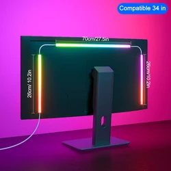 Enhanced Smart RGB Gaming Light Strip with APP - Controlled Ambient Lighting for Ultimate Gaming Experience (34 inch)