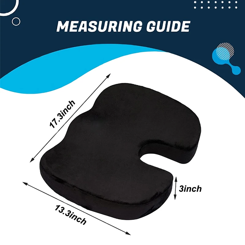 Orthopedic Seat Cushion Non-slip Soft Memory Foam Seat Cushion With Cooling  Gel For Sciatica Tailbone Back Pain Relief - Braces & Supports - AliExpress