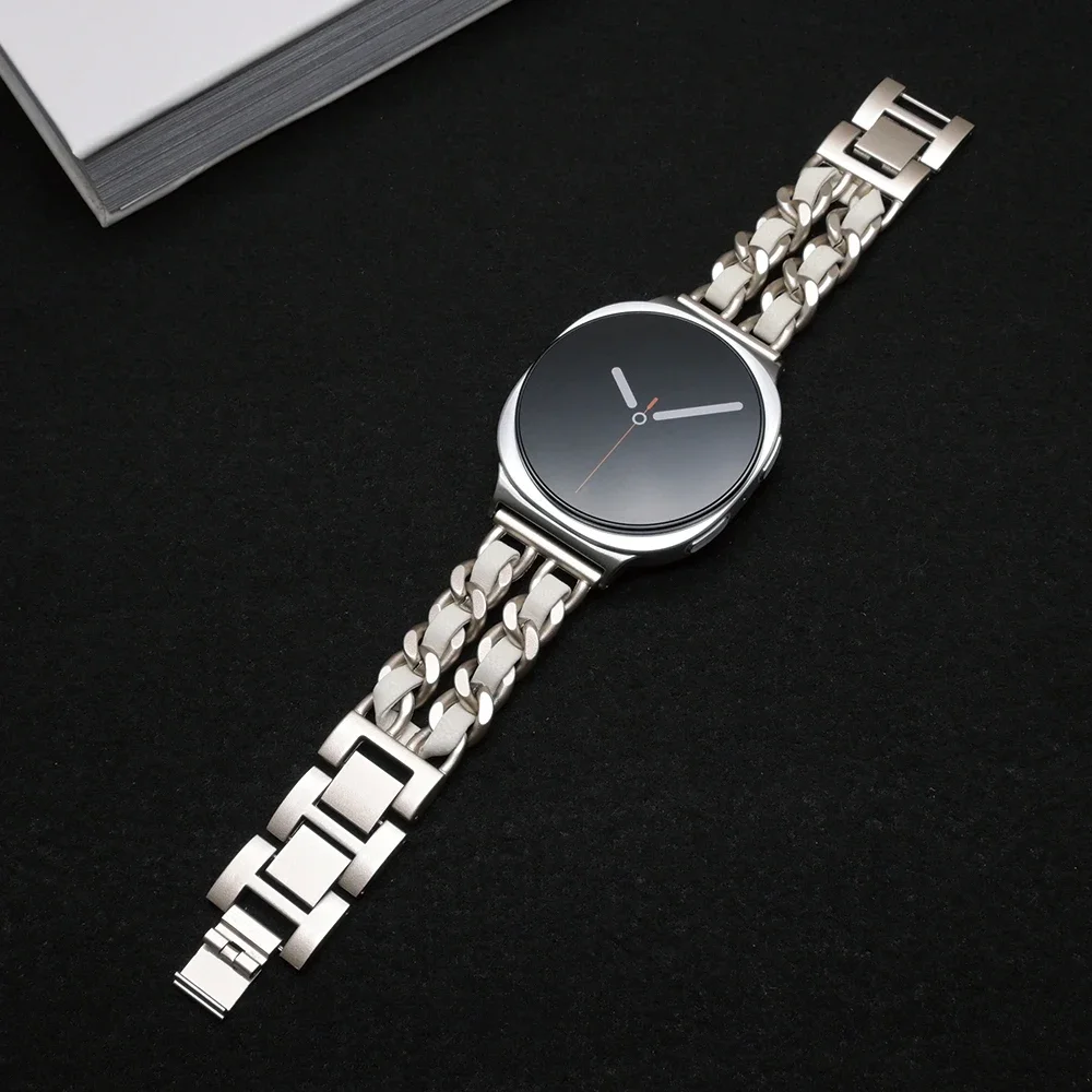 Luxury Stainless Steel and Leather Bracelet Wristband - Premium Metal Strap
