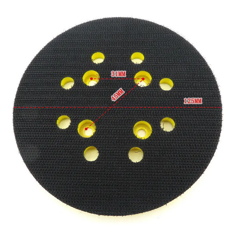 

125mm Grinding Pad 8 Holes Yellow&black 5inch Accessories Discs Flocking For Air Grinders Orbital Polishing Sander