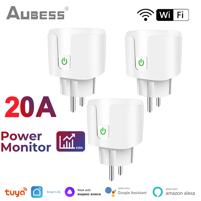 16/20A Eu Smart Plug Tuya Wifi Bluetooth Wireless Remote Socket Timer Controllo Vocale Home Ignifugo Pc Smart Power Socket