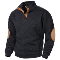 Autumn and winter men's stand collar long sleeve casual knitted sweater top 1
