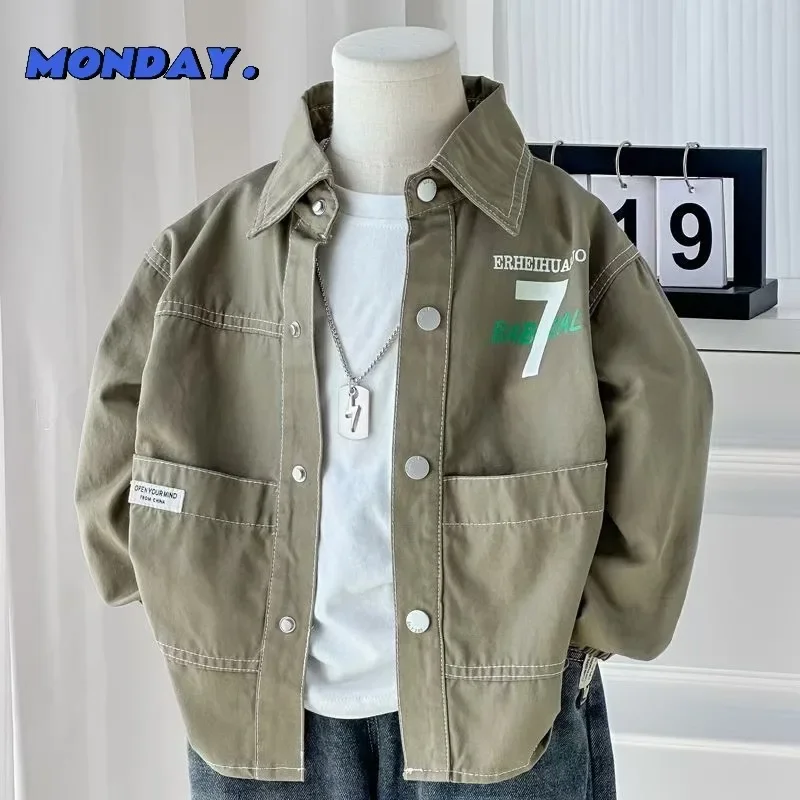 Stylish Long Sleeve Children's Open Cardigan Spring Autumn Hot Sale Of The Season Handsome Baby Boy Shirt Jacket Cute Toddler Ki