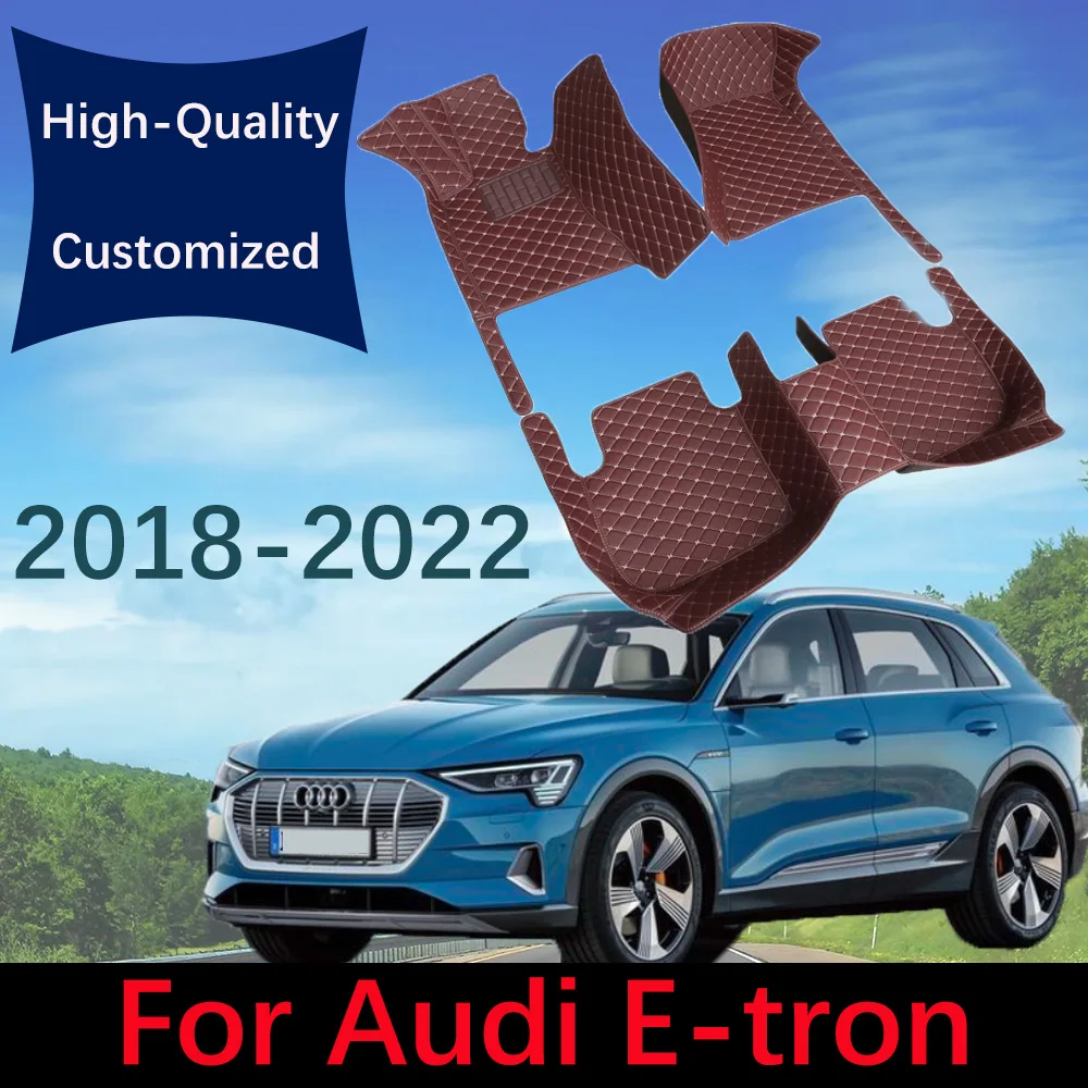 

Custom Leather Car Floor Mats For Audi E-tron 2018 2019 2020 2021 2022 Automobile Carpet Rugs Foot Pads Interior Accessories