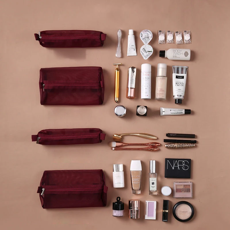 Makeup Bags Detachable 4Pcs in 1 Portable Cosmetic Bag Travel Folding Separable Toiletry Storage Bag Organizer Make Up Pouch New 3