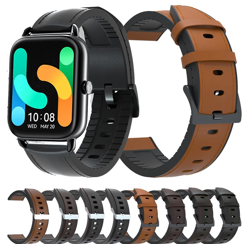 

Ремешок для часов Haylou RS4 Plus, браслет из натуральной кожи и силикона, 20 мм, для Haylou RS4 LS02