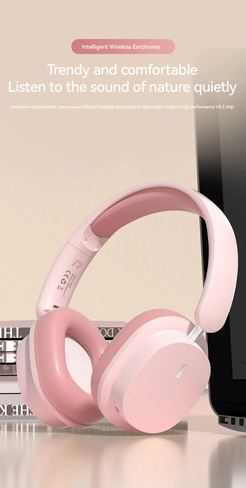 2026 New Foldable Headset Wireless Bluetooth Earbuds Head Mounted Noise Cancelling Earphones Sports with Mic Music Headphones