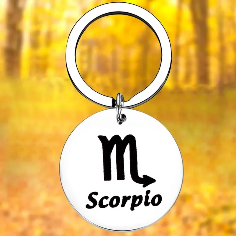 

Zodiac Sign Keychain Astrology Key Chain Pendant Jewelry Constellation Gift best friend birthday gift