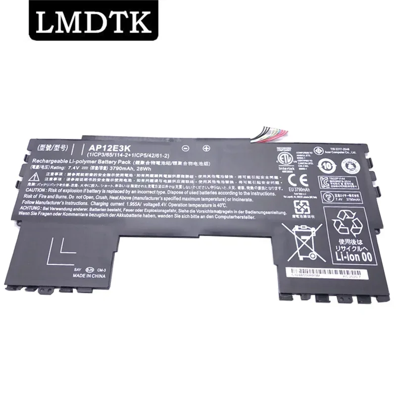 Lmdtk Nuova Batteria Per Laptop Ap12E3K Per Acer Aspire S7 S7-191 Ultrabook 11 "1/Cp3/65/114-2 1/Cp5/42/61-2 7.4V 3790Mah 28Wh