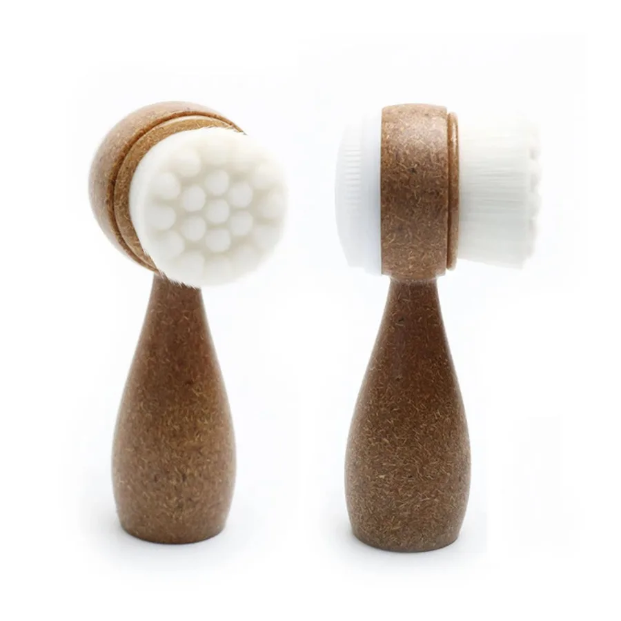 2-in-1 Double Sided Wooden Face Brush For Deep Pore Cleansing Gentle Exfoliation Remove Blackheads Dead Skin