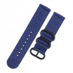 Universal Quick Release Woven Nylon Watch Strap Bracelet - 22mm (Blue)