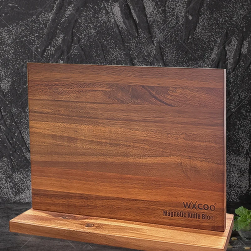 S77db204e3f144f49b1715817d9233b5c5 küchexyz.de Best Price | Fast Delivery |Quality Product Long Magnetic Knife Block Acacia Wooden Kitchen Knife Holder Kitchen Counter Strong Enhanced Magnets Stands Storage Knife Holder