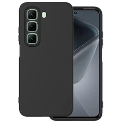 Frosted Rubber Case with Microfiber Lining and Rugged Armor Silicone for Hot 50 ProPlus (Black)