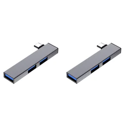 Compact 3 - Port USB - C Hub with High - Speed 5.0Gbps Connectivity (Grey Type C To 3USB)