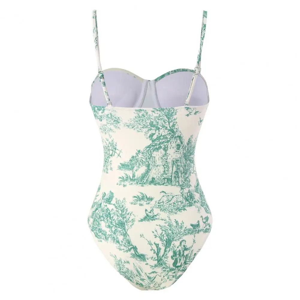 

Удобный тканевый купальник, стильный женский цельный купальник с юбкой на шнуровке, Цветочная накидка для контроля живота