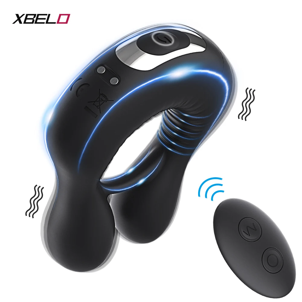 Rings Men Silicone Wireless Remote  Ring Ejaculation Delay Vibrating  Trainer Adult Sex Toys for Men_voghion.com