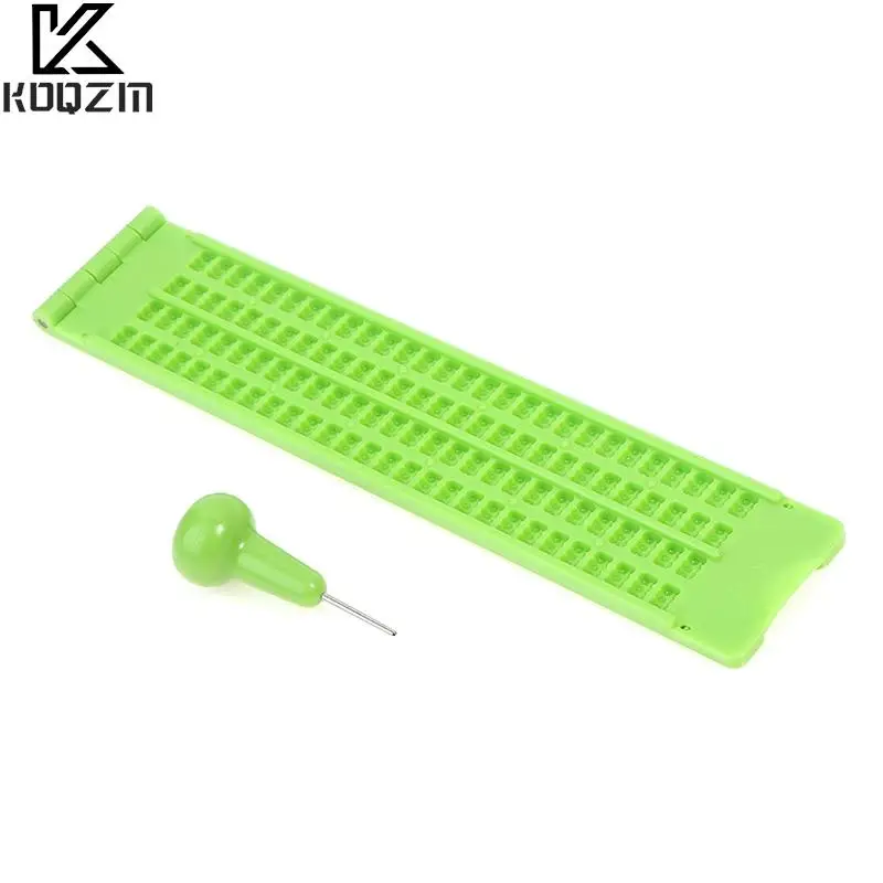 Plastic Braille Writing Slate Portable Vision Care Stylus School Learning Tool Accessory plastic braille writing slate