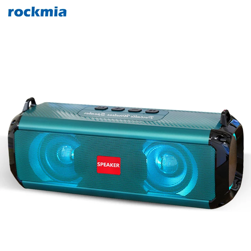 Rockmia Milwaumilwau루Zon46Rgb Led Light Speaker Ebs-045 Mini Altoparlante Bluetooth Portatile Wireless Audio Music Box Tf Udisk Con Spallacci