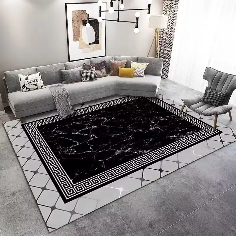 Luxury Gold Area Rug for Living Room Decoration Home Sofa Tables Rugs Non-slip Soft Bedroom Carpet Flannel Washable Mat Bedside