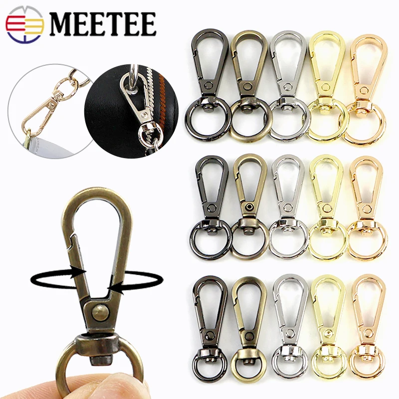 Metal Bags Buckle Swivel Lobster Clasp Trigger Clip Snap Hook KeyChain 10/30Pcs 8/10/13mm DIY Sewing Accessories